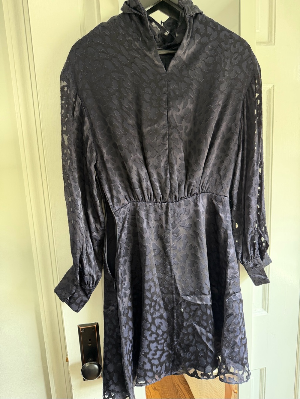 Women's ALC Navy Textured Long-Sleeve Dress